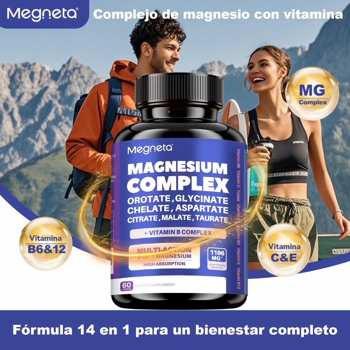 Suplemento Megneta Magnesio Complex 60cp