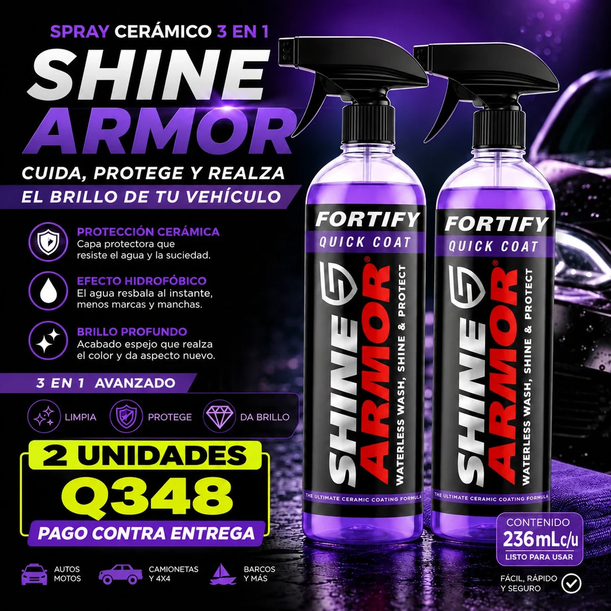 Shine Armor — 2 unidades de 236 mL por Q348