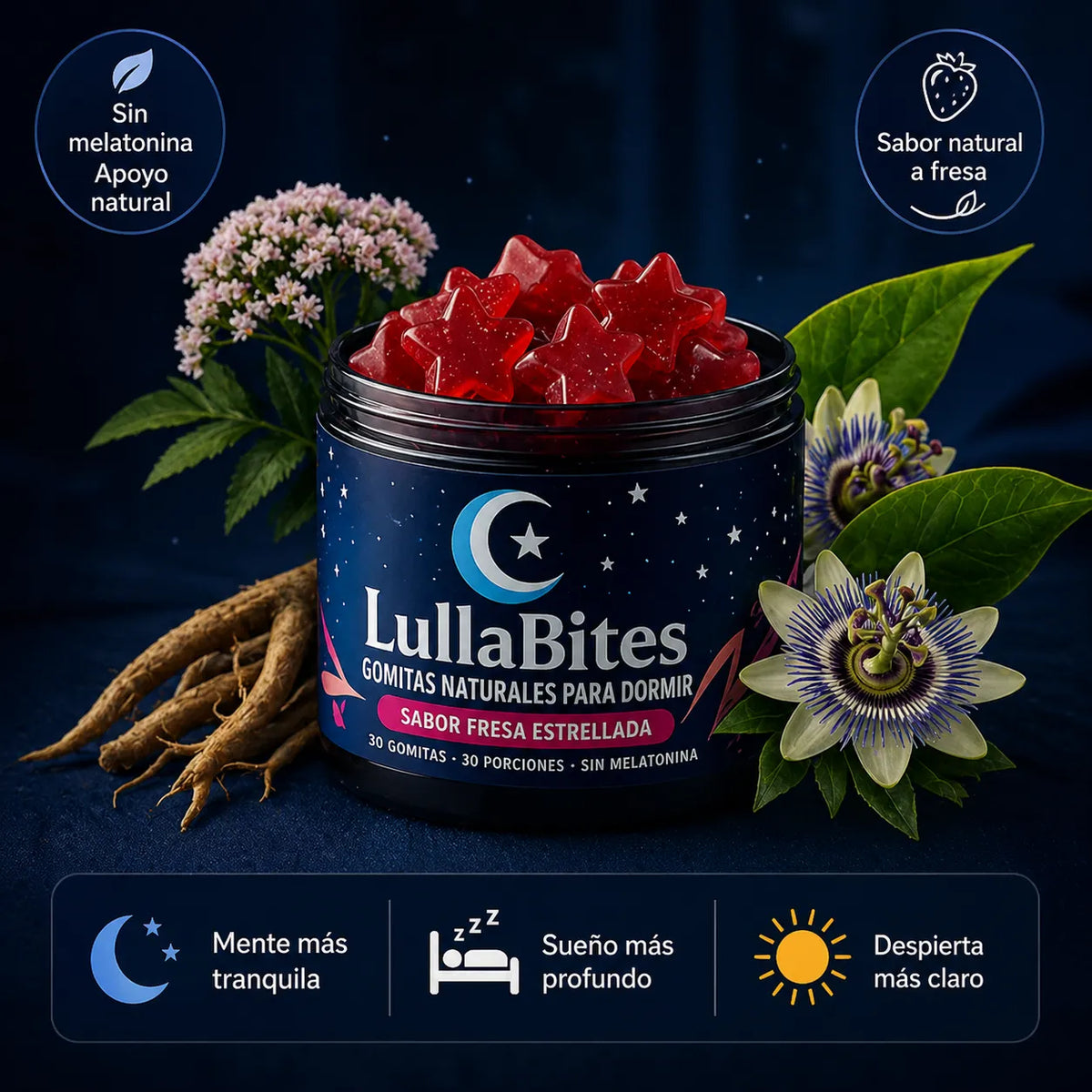 2 gomitas. 30 minutos. Despierta más claro. - 2x1 LullaBites®