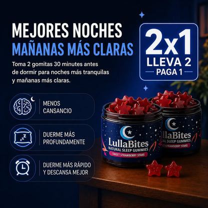 2 gomitas. 30 minutos. Despierta más claro. - 2x1 LullaBites®